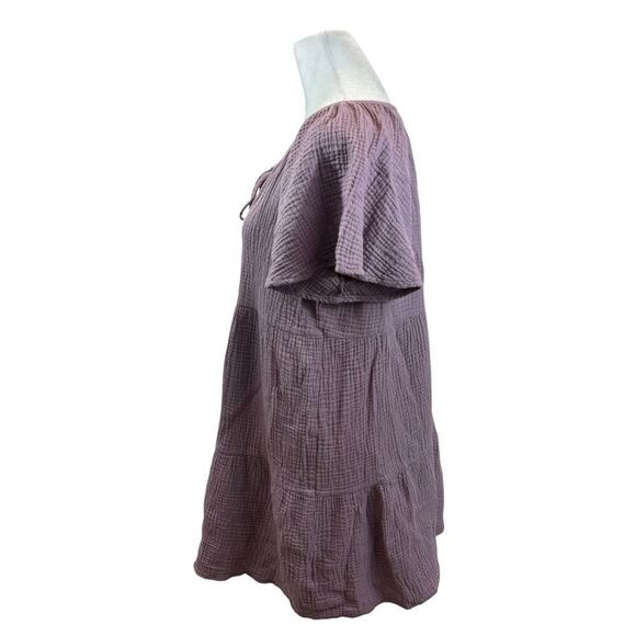 Ladies Fantastic Fawn Lavender Textured Flutter Sleeve‎ Mini Dress Size Small - Picture 5 of 10